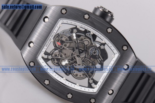 Richard Mille Perfect Replica RM 055 Watch PVD Skeleton Black Ceramic Bezel White